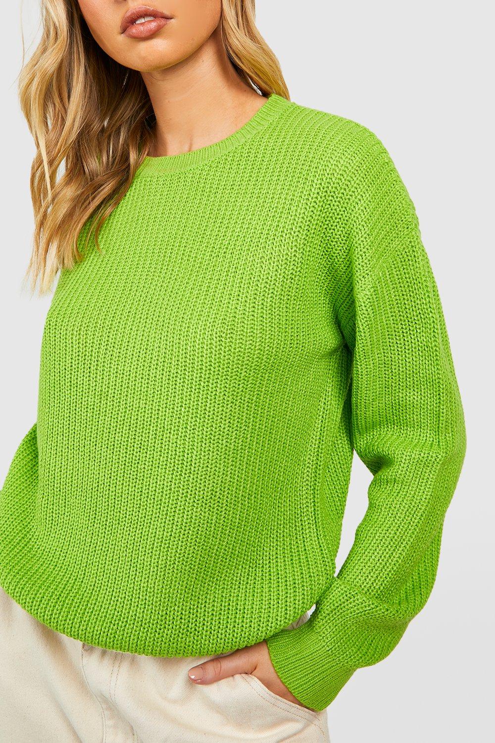 Lime green outlet crew neck